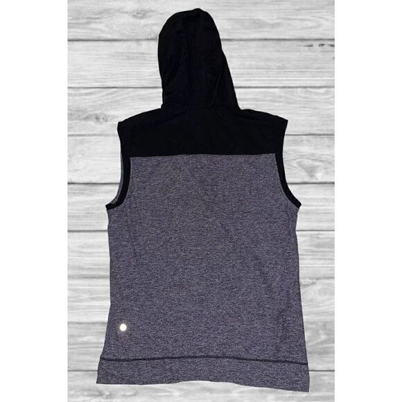 Lululemon Womens Hooded Quarter Zip Athletic Vest Grey Black READ DESCRIPTION - Picture 3 of 6
